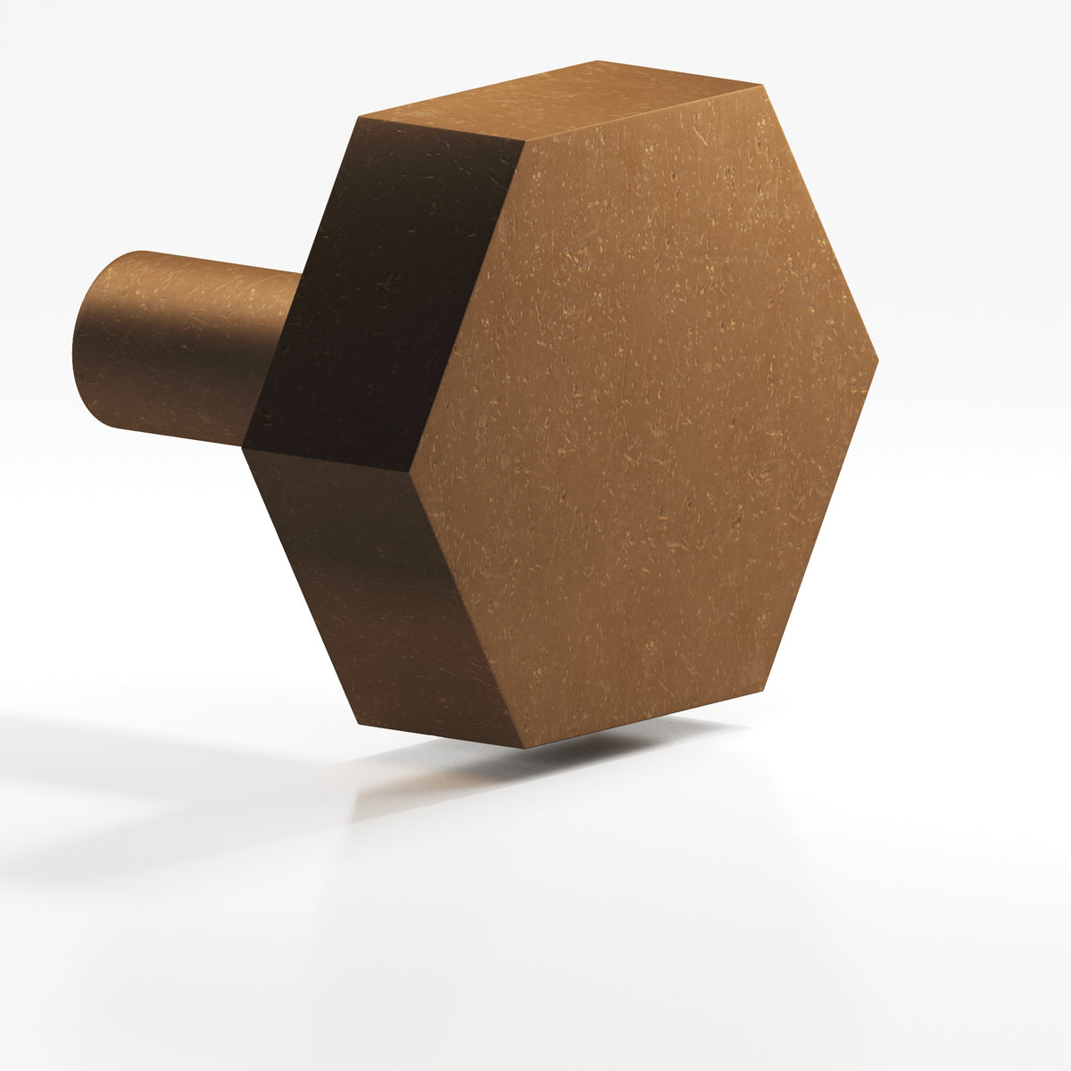 Colonial Bronze 530 Hexagonal Knob with Straight Post, 1 in - Distressed Light Statuary Bronze