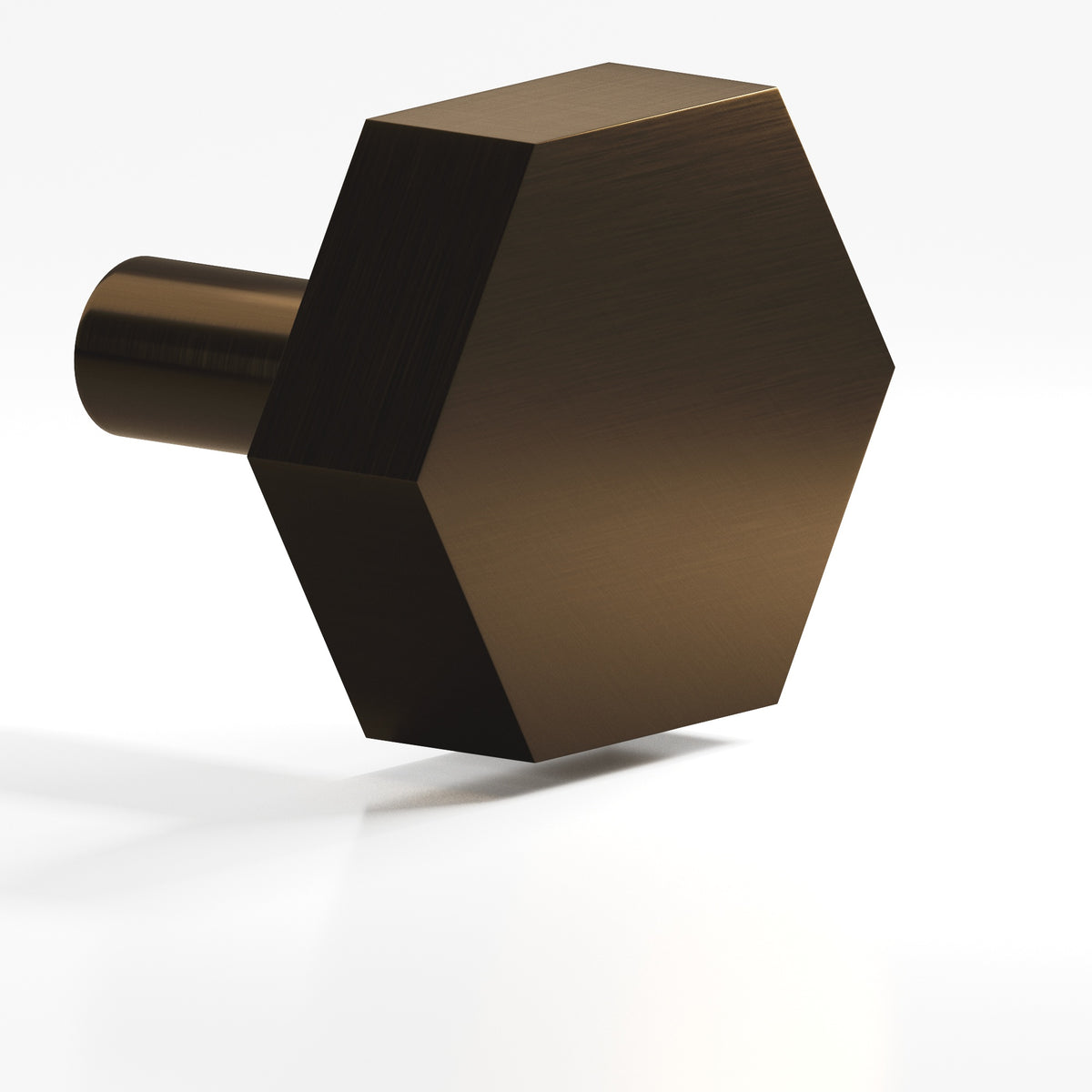 Colonial Bronze 530 Hexagonal Knob with Straight Post, 1 in - Oil Rubbed Bronze