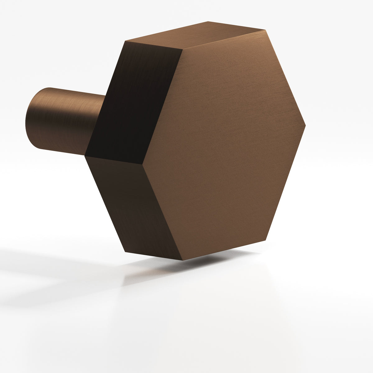 Colonial Bronze 531 Hexagonal Knob with Straight Post, 1-1/4 in - Matte Oil Rubbed Bronze