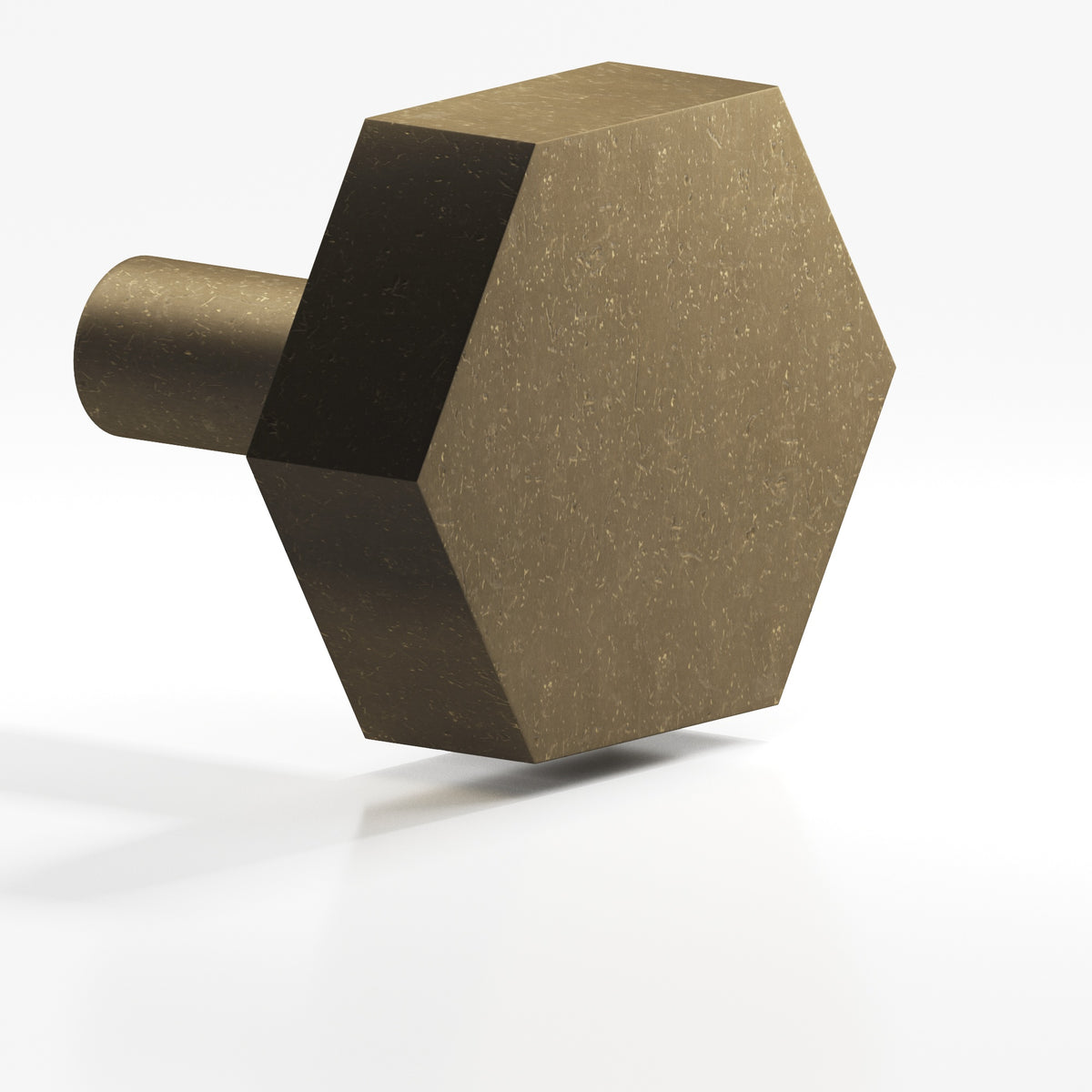 Colonial Bronze 530 Hexagonal Knob with Straight Post, 1 in - Distressed Oil Rubbed Bronze