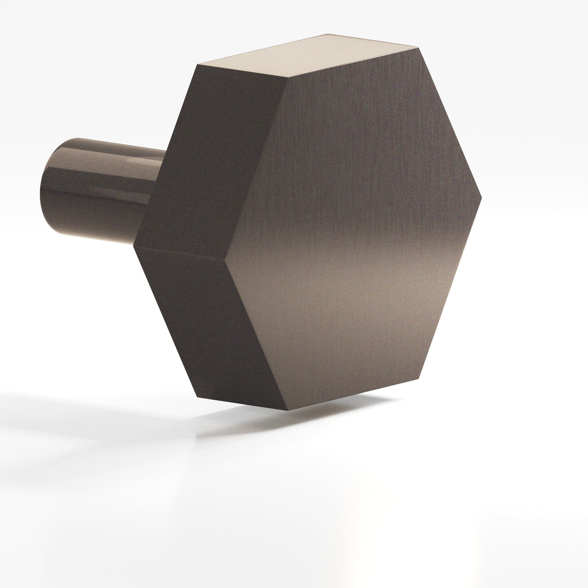 Colonial Bronze 531 Hexagonal Knob with Straight Post, 1-1/4 in - Dark Statuary Bronze