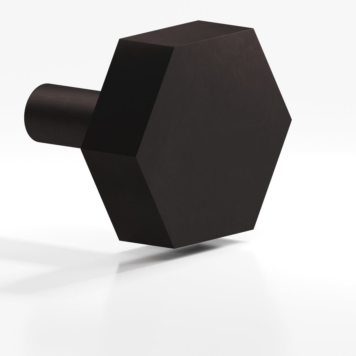 Colonial Bronze 531 Hexagonal Knob with Straight Post, 1-1/4 in - Matte Dark Statuary Bronze