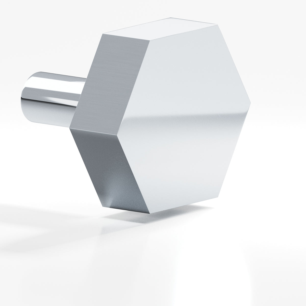 Colonial Bronze 530 Hexagonal Knob with Straight Post, 1 in - Polished Chrome