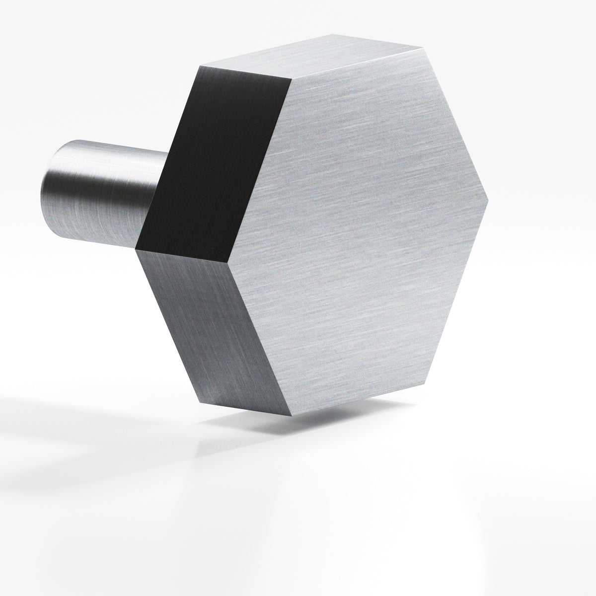 Colonial Bronze 530 Hexagonal Knob with Straight Post, 1 in - Satin Chrome