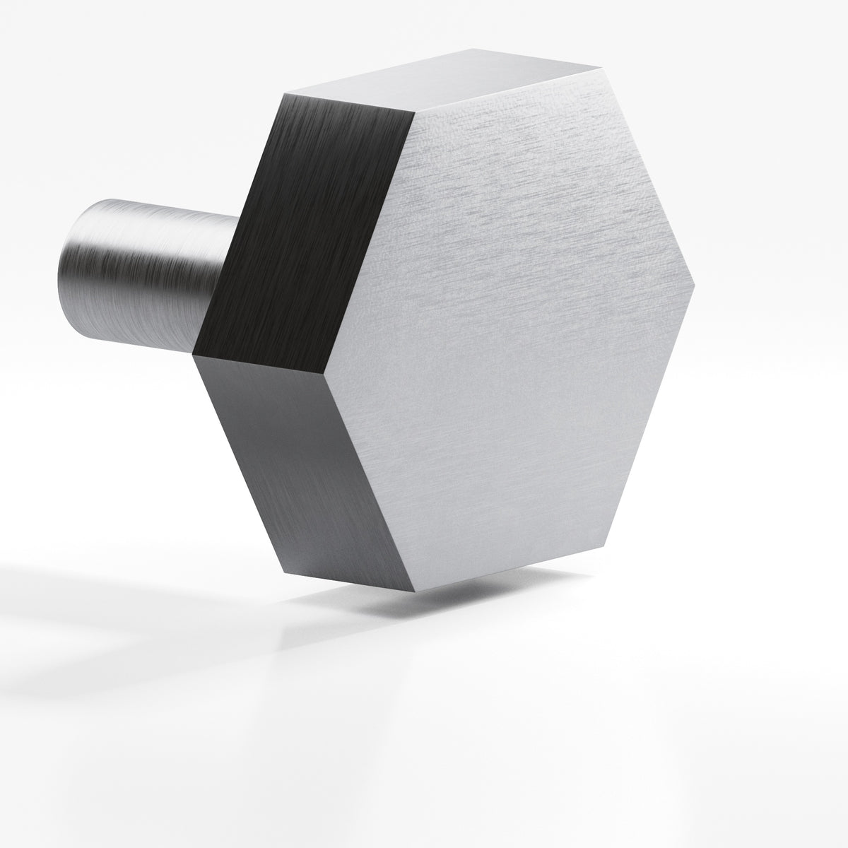 Colonial Bronze 530 Hexagonal Knob with Straight Post, 1 in - Matte Satin Chrome
