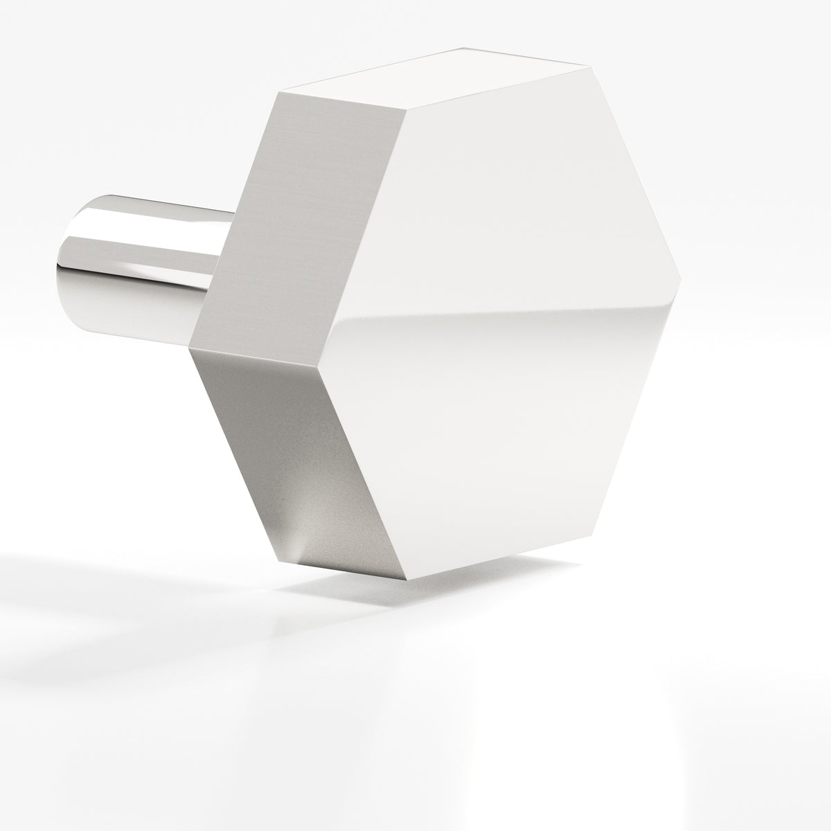 Colonial Bronze 532 Hexagonal Knob with Straight Post, 1-1/2 in - Polished Nickel