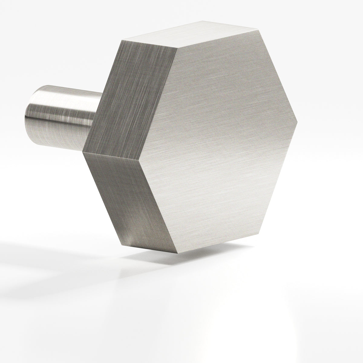 Colonial Bronze 530 Hexagonal Knob with Straight Post, 1 in - Satin Nickel