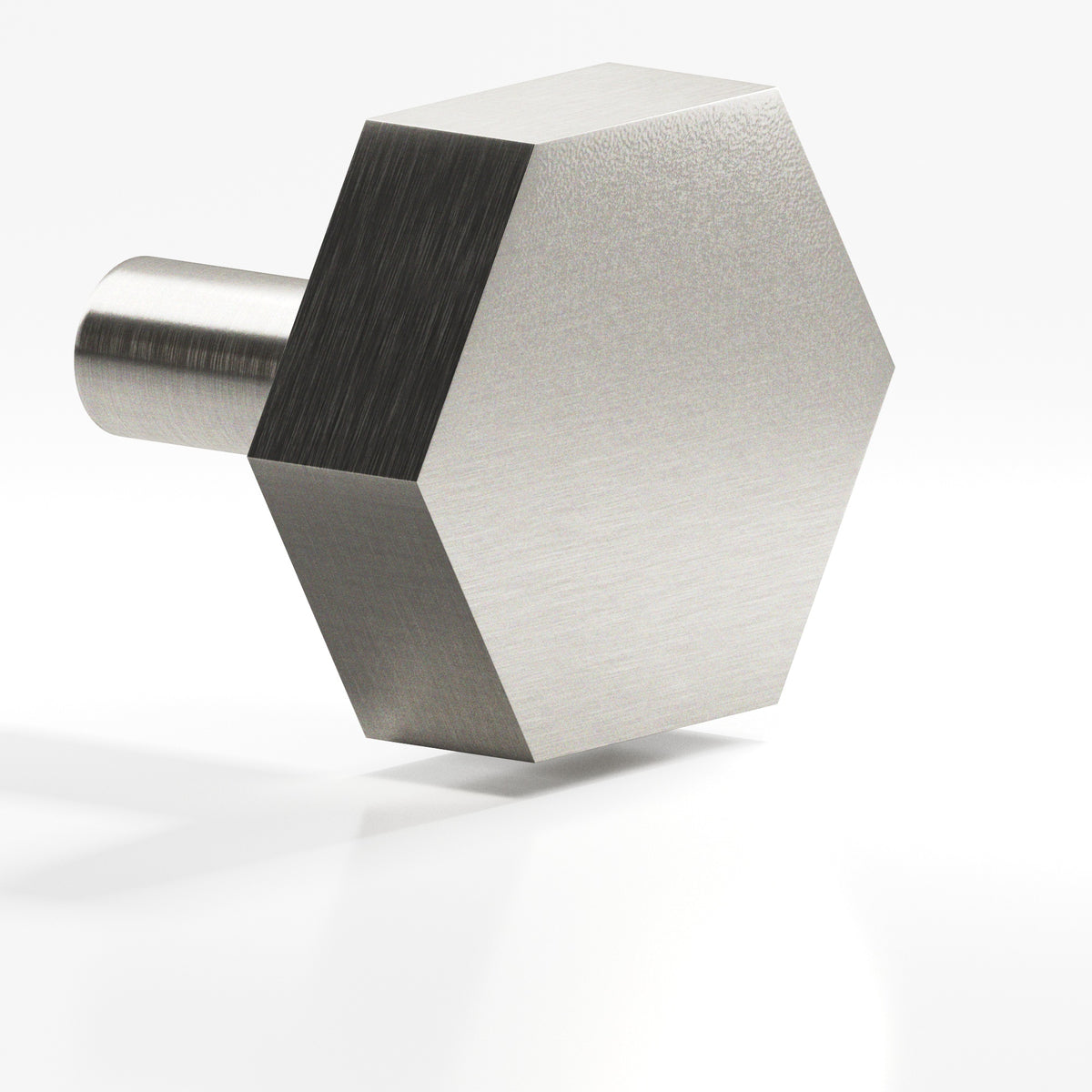 Colonial Bronze 532 Hexagonal Knob with Straight Post, 1-1/2 in - Nickel Stainless