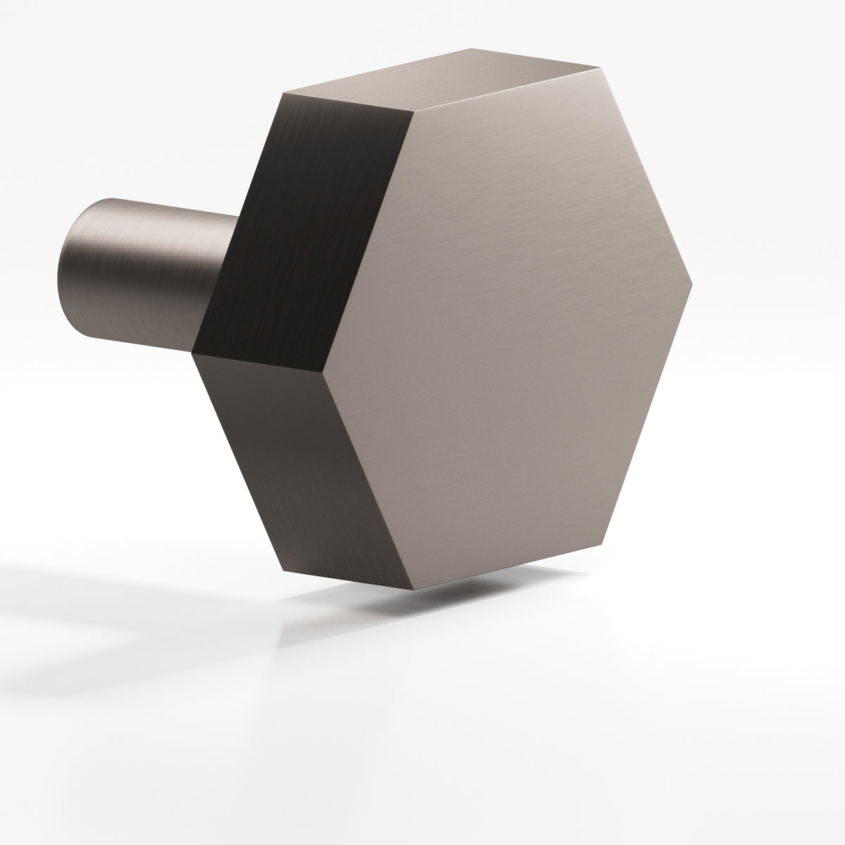 Colonial Bronze 530 Hexagonal Knob with Straight Post, 1 in - Pewter