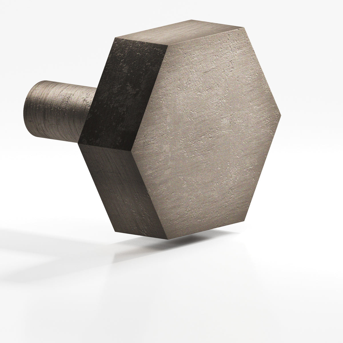 Colonial Bronze 531 Hexagonal Knob with Straight Post, 1-1/4 in - Distressed Pewter