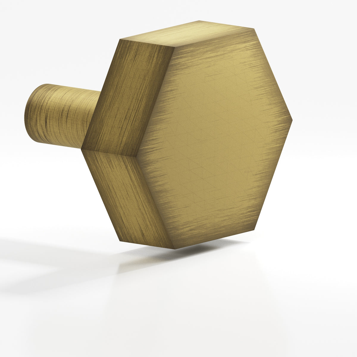 Colonial Bronze 532 Hexagonal Knob with Straight Post, 1-1/2 in - Matte Antique Satin Brass