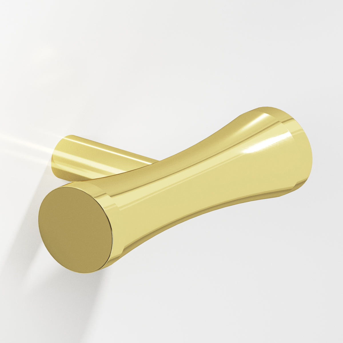Colonial Bronze 540 Hourglass T-Knob with Straight Post, 2 in - Polished Brass