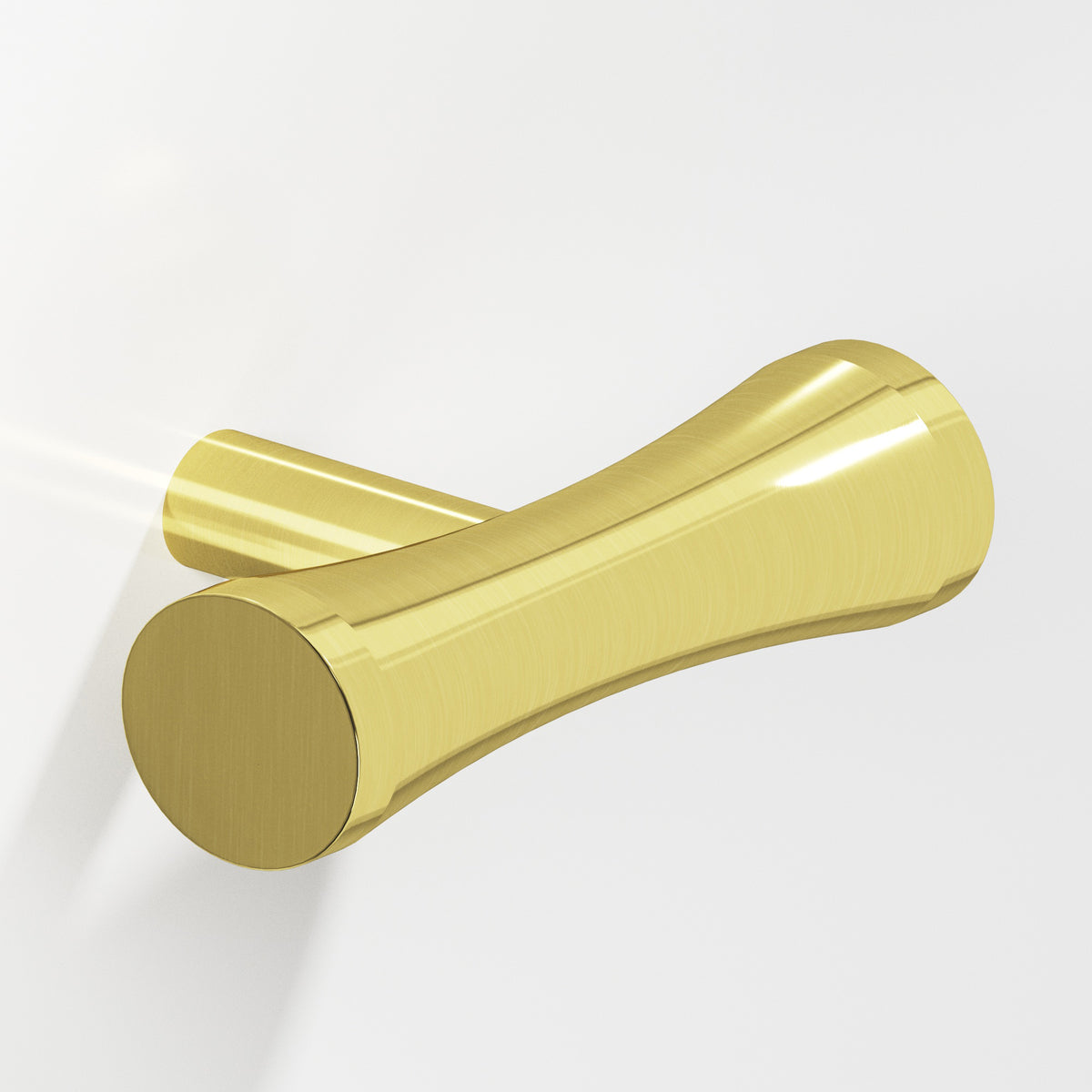 Colonial Bronze 540 Hourglass T-Knob with Straight Post, 2 in - Unlacquered Polished Brass
