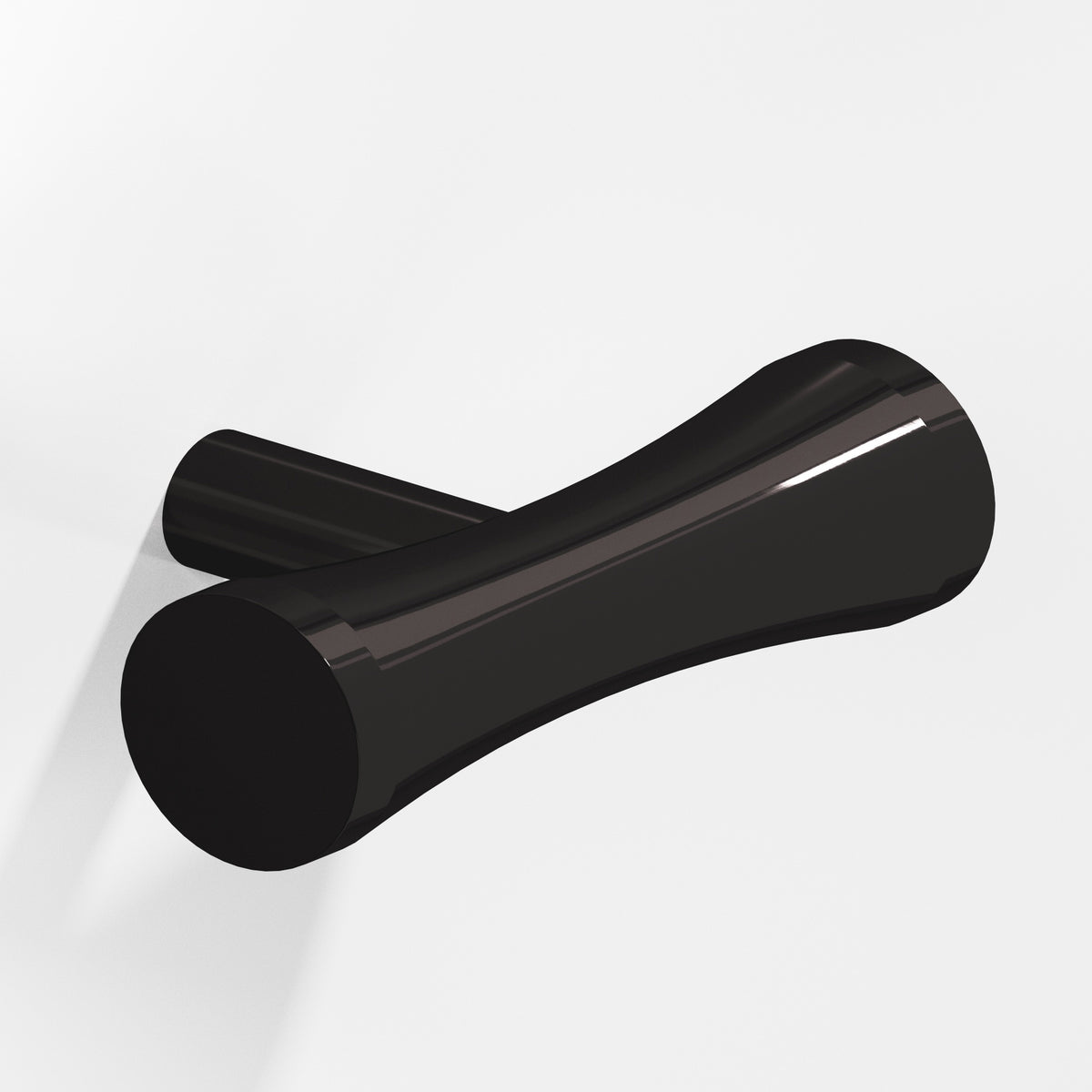Colonial Bronze 540 Hourglass T-Knob with Straight Post, 2 in - Satin Black