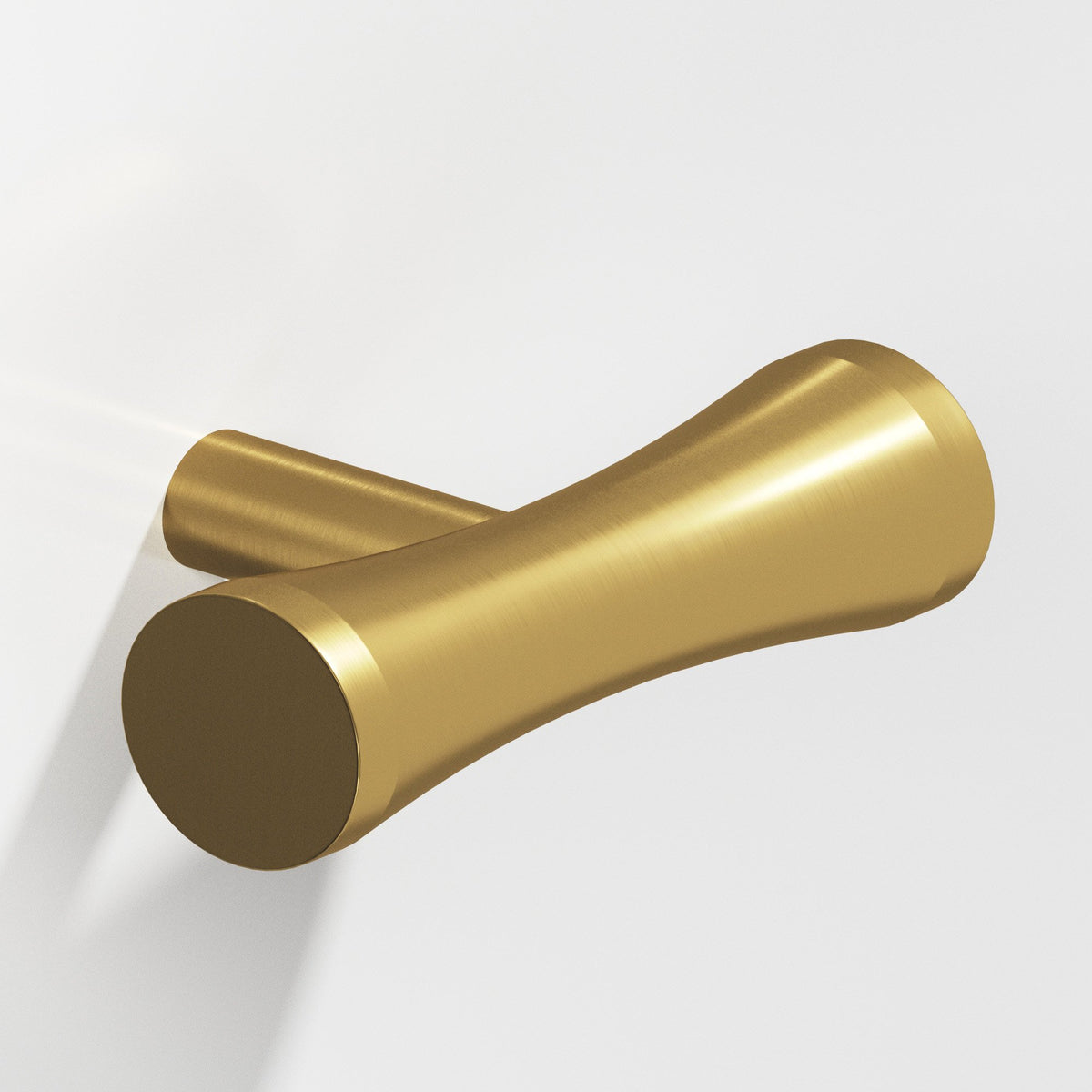 Colonial Bronze 540 Hourglass T-Knob with Straight Post, 2 in - Satin Brass