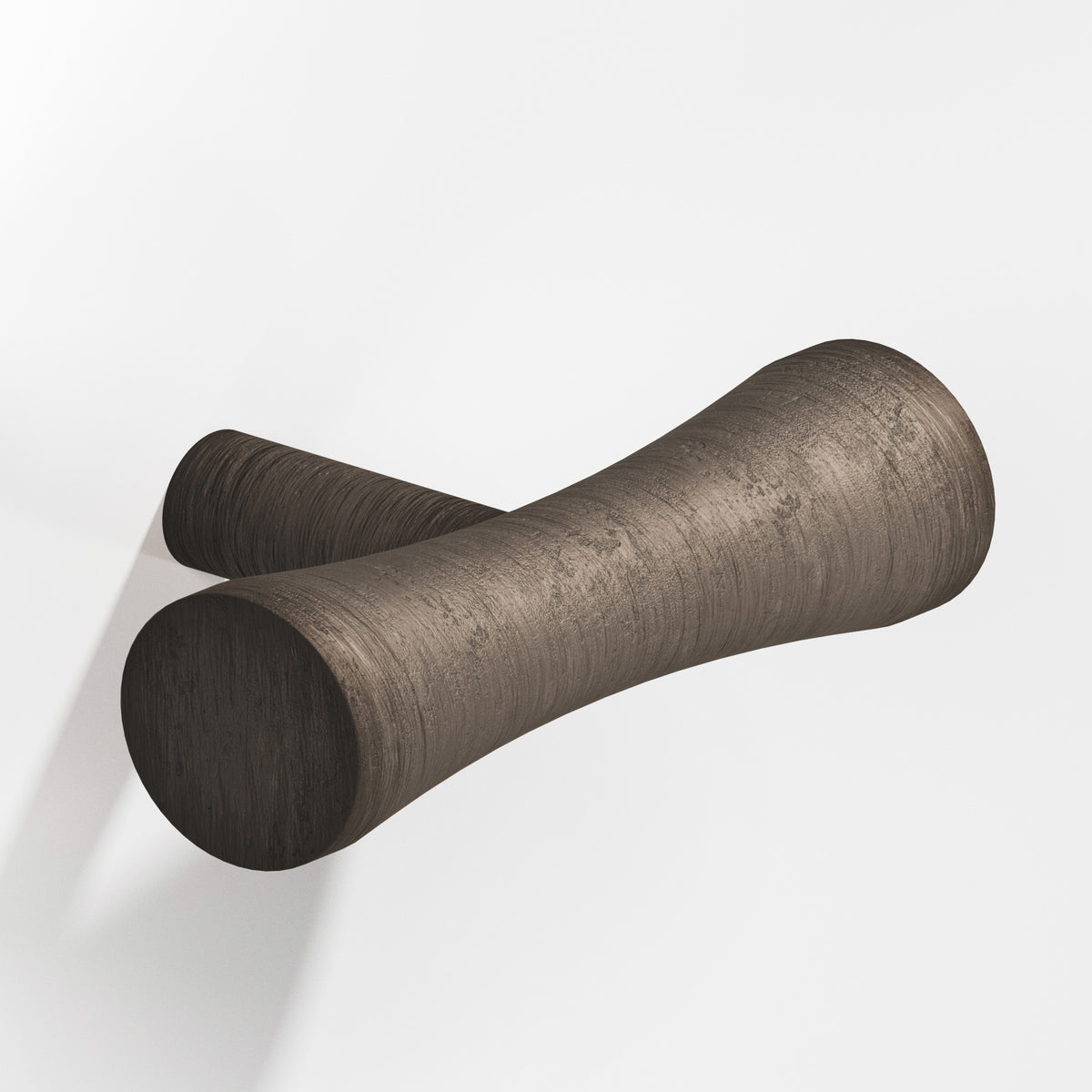 Colonial Bronze 540 Hourglass T-Knob with Straight Post, 2 in - Distressed Pewter