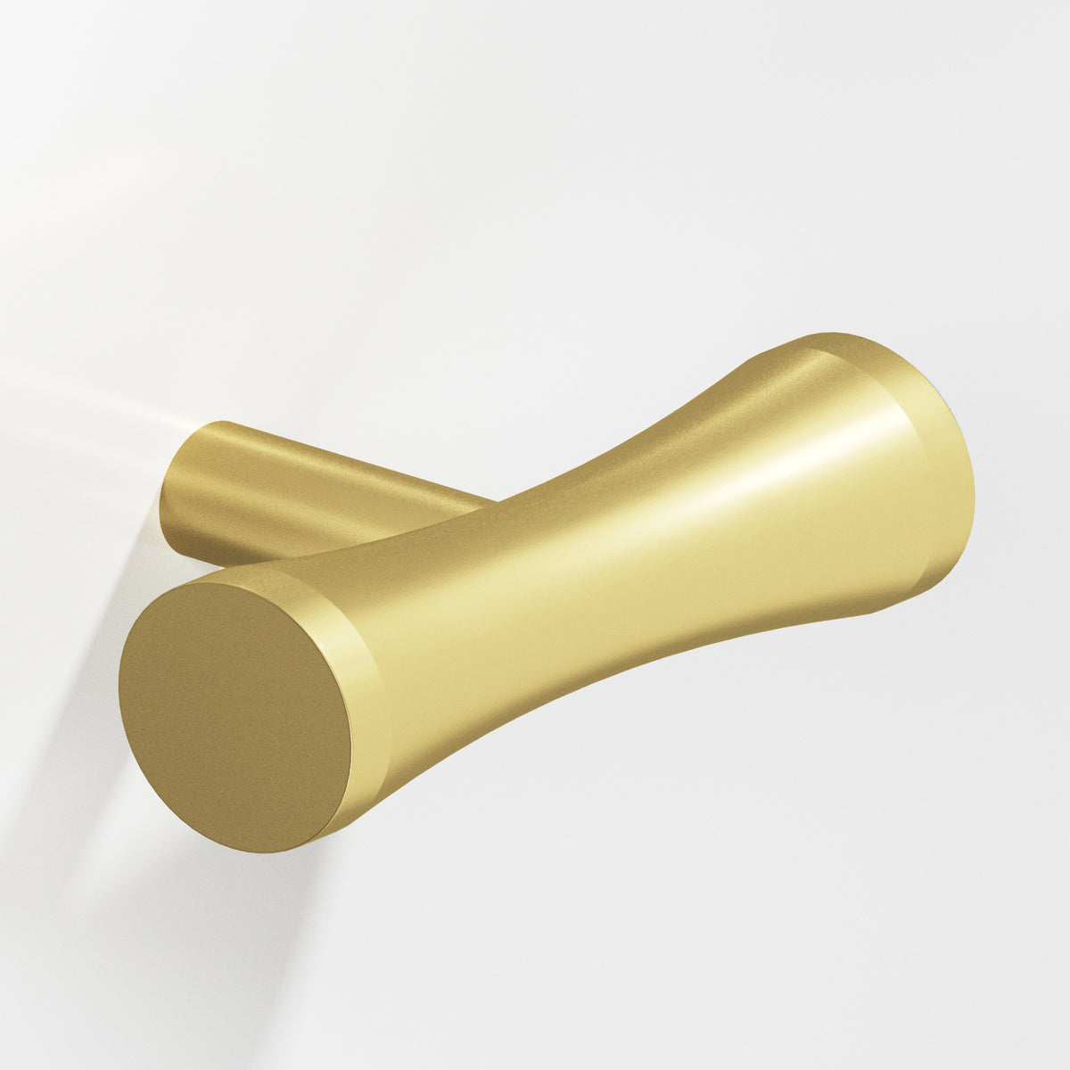 Colonial Bronze 540 Hourglass T-Knob with Straight Post, 2 in - Matte Satin Brass