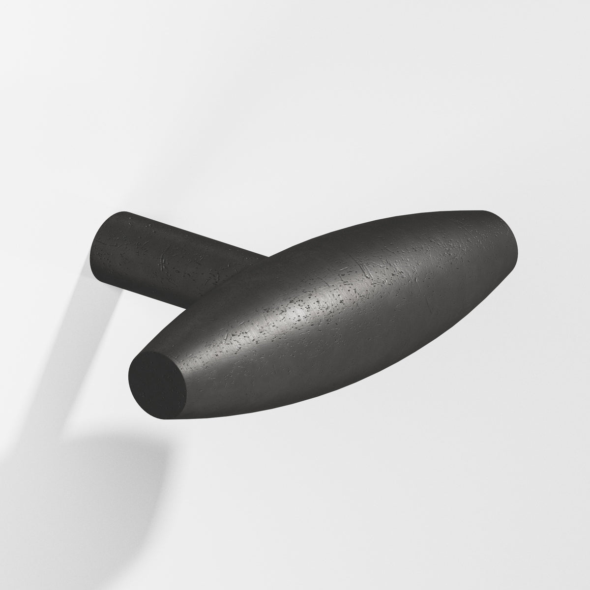 Colonial Bronze 541 Cigar T-Knob with Straight Post, 2 in - Distressed Satin Black