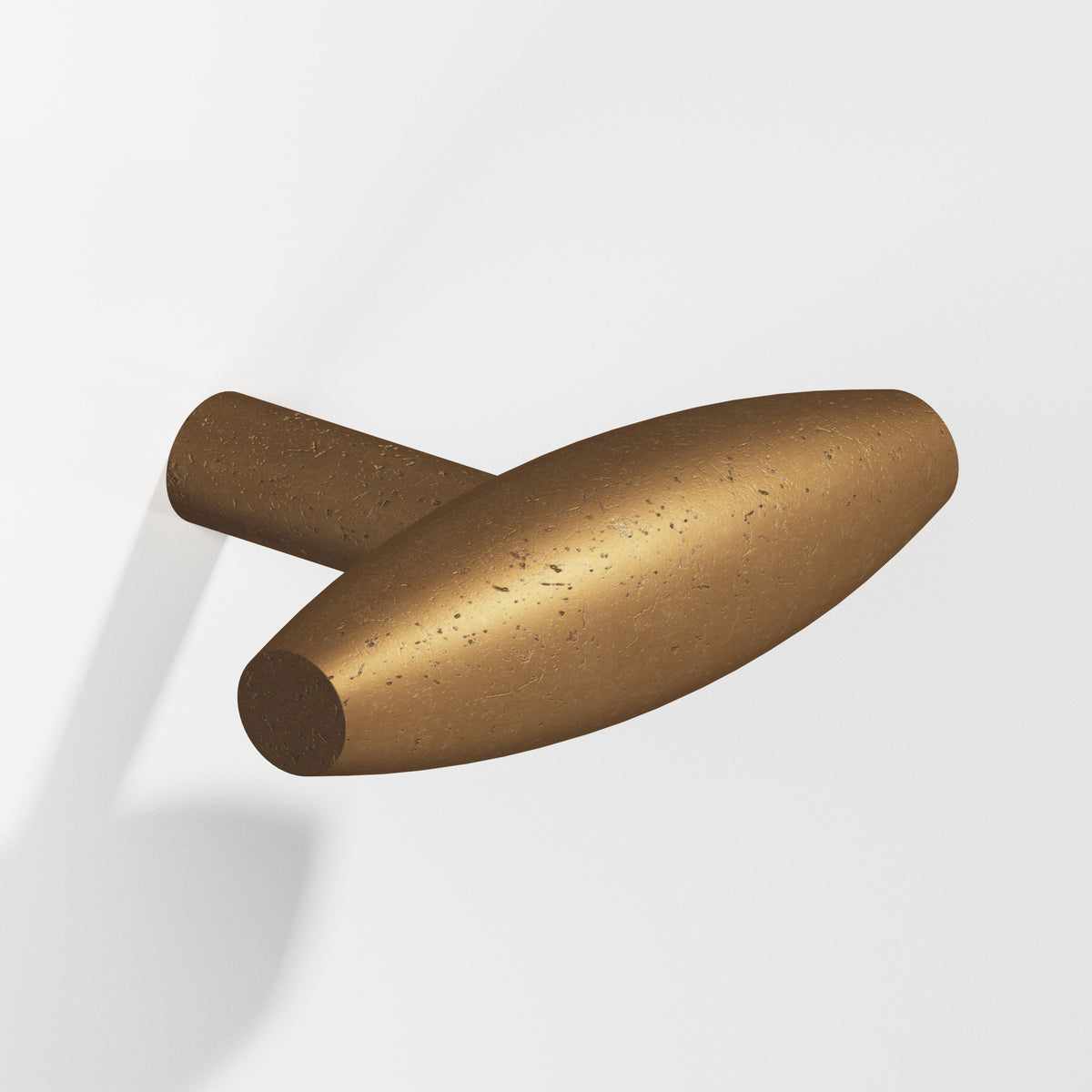 Colonial Bronze 541 Cigar T-Knob with Straight Post, 2 in - Distressed Light Statuary Bronze
