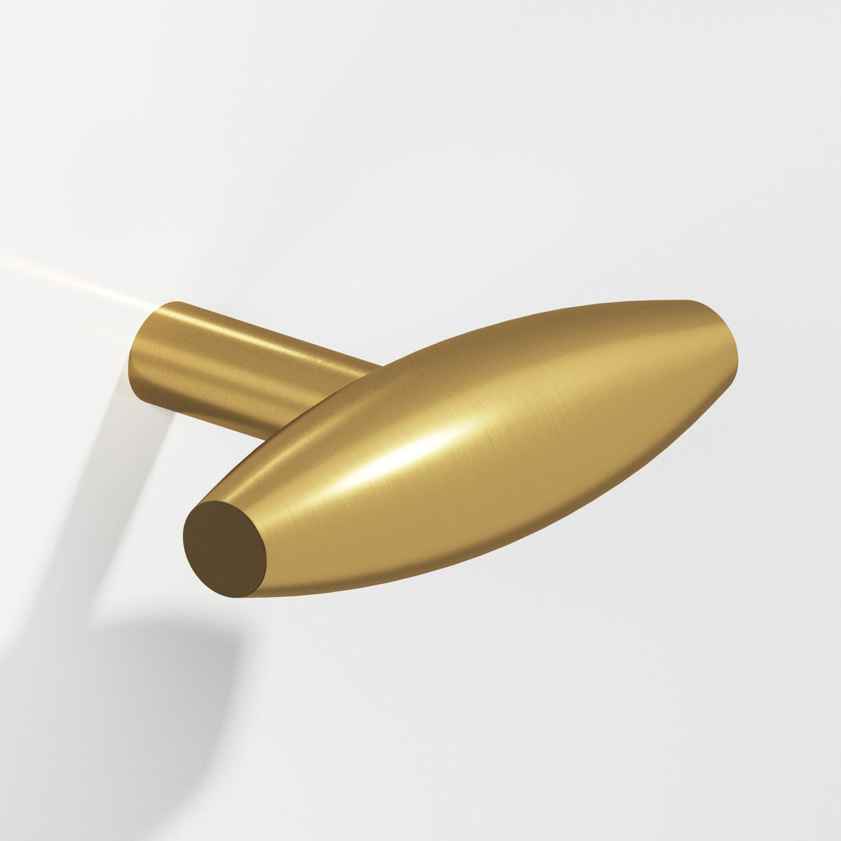 Colonial Bronze 541 Cigar T-Knob with Straight Post, 2 in - Satin Brass