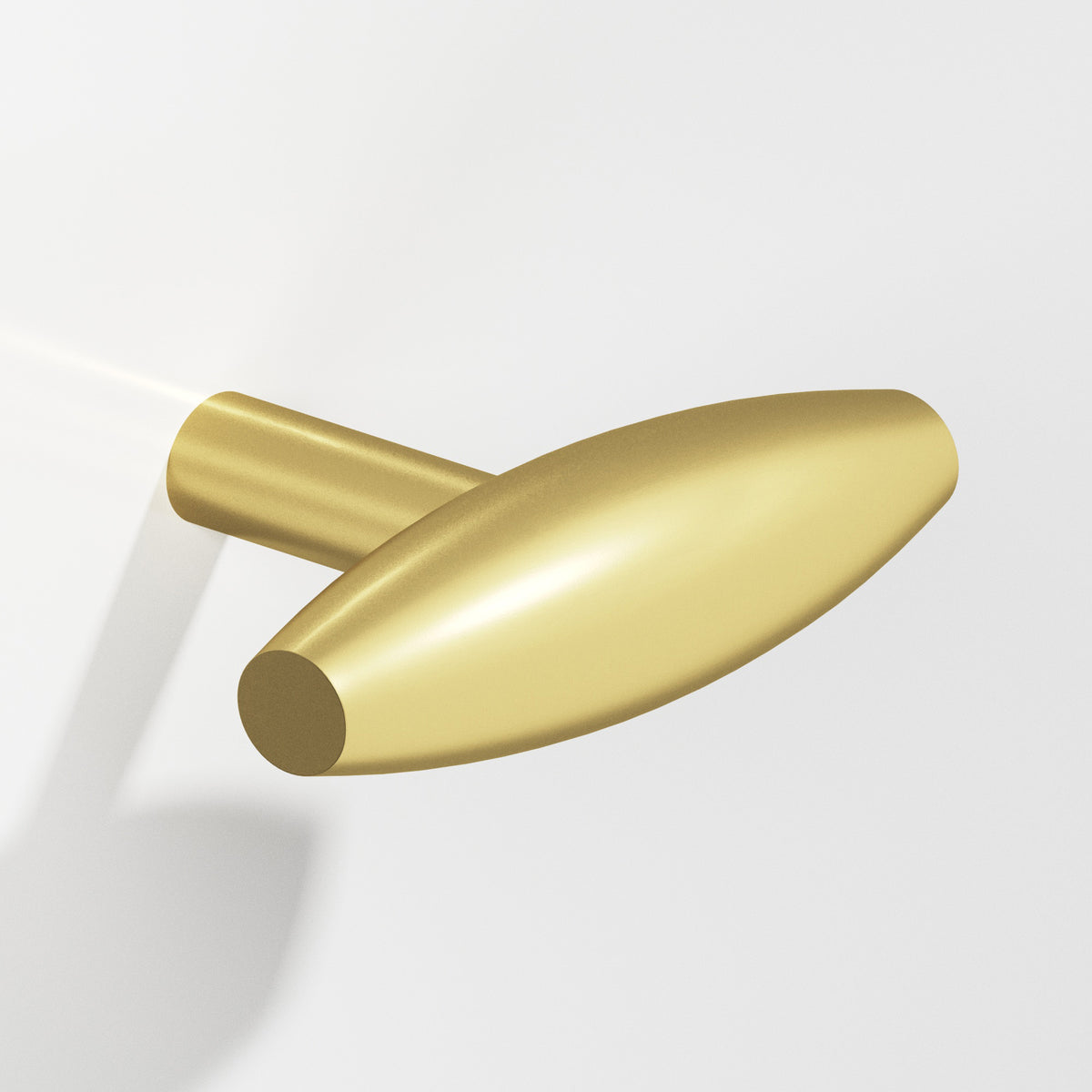 Colonial Bronze 541 Cigar T-Knob with Straight Post, 2 in - Matte Satin Brass