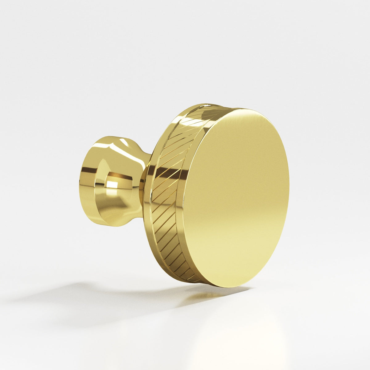 Colonial Bronze 577 Single-Knurled Sandwich Knob, 1 in Diameter - Polished Brass