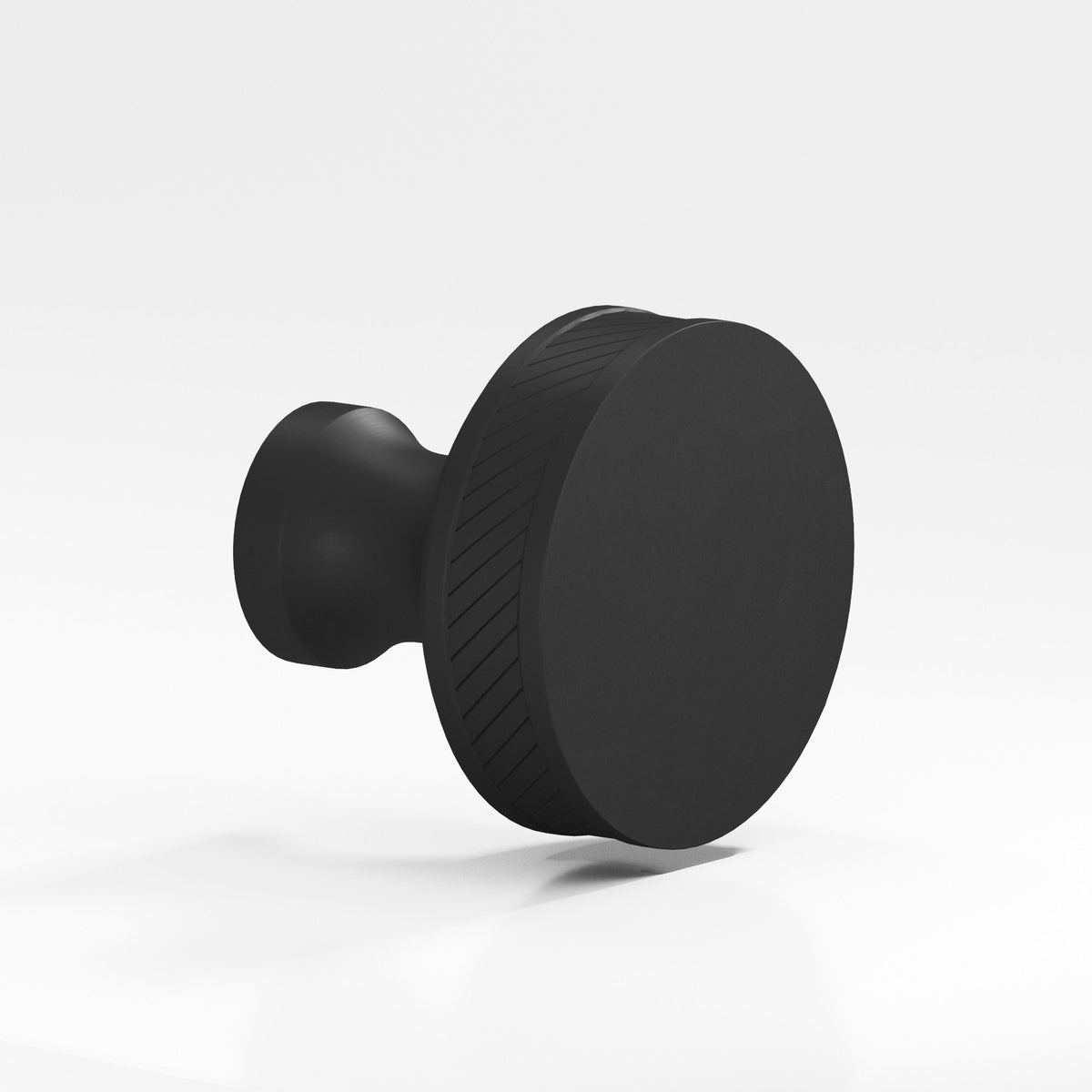 Colonial Bronze 577 Single-Knurled Sandwich Knob, 1 in Diameter - Matte Satin Black