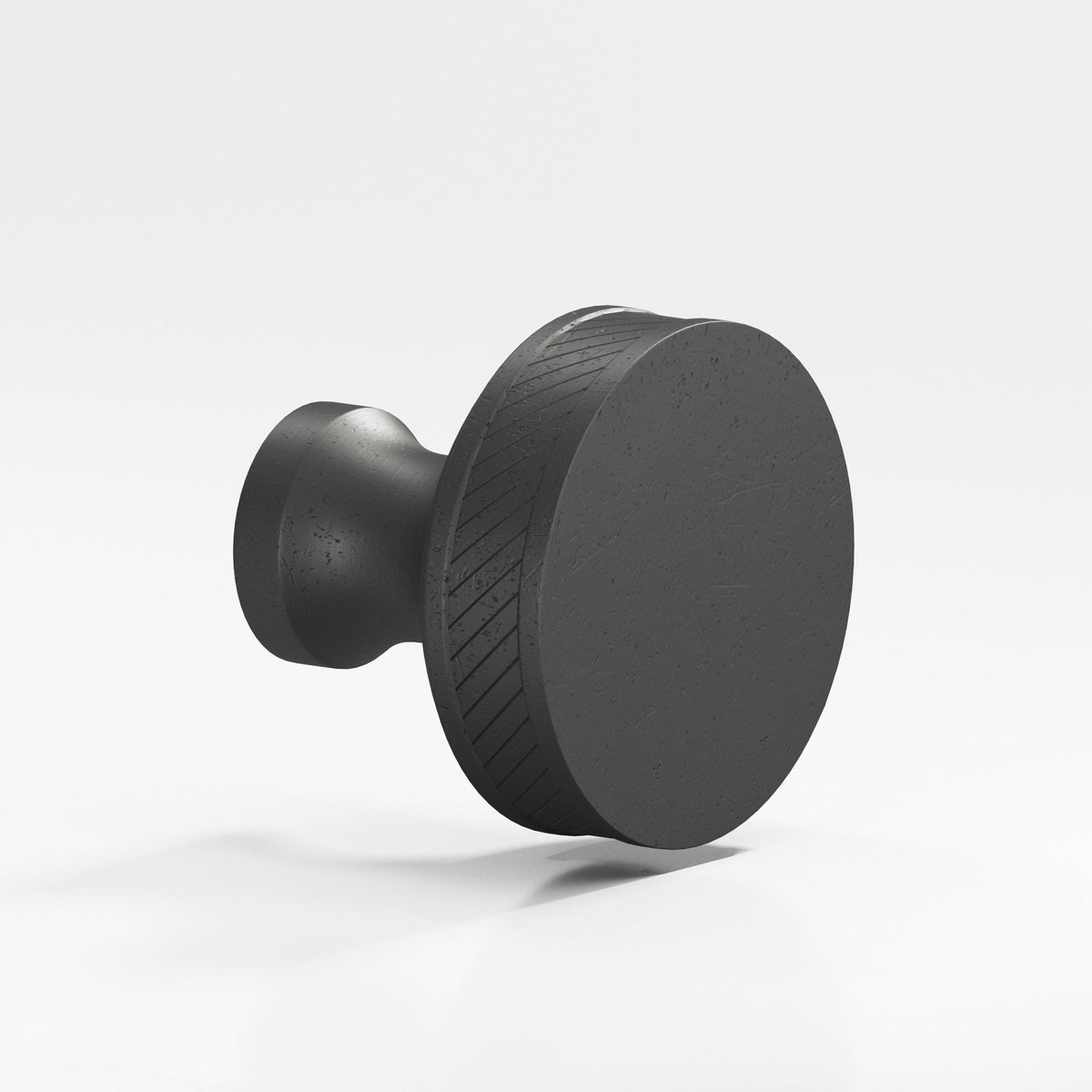 Colonial Bronze 577 Single-Knurled Sandwich Knob, 1 in Diameter - Distressed Satin Black
