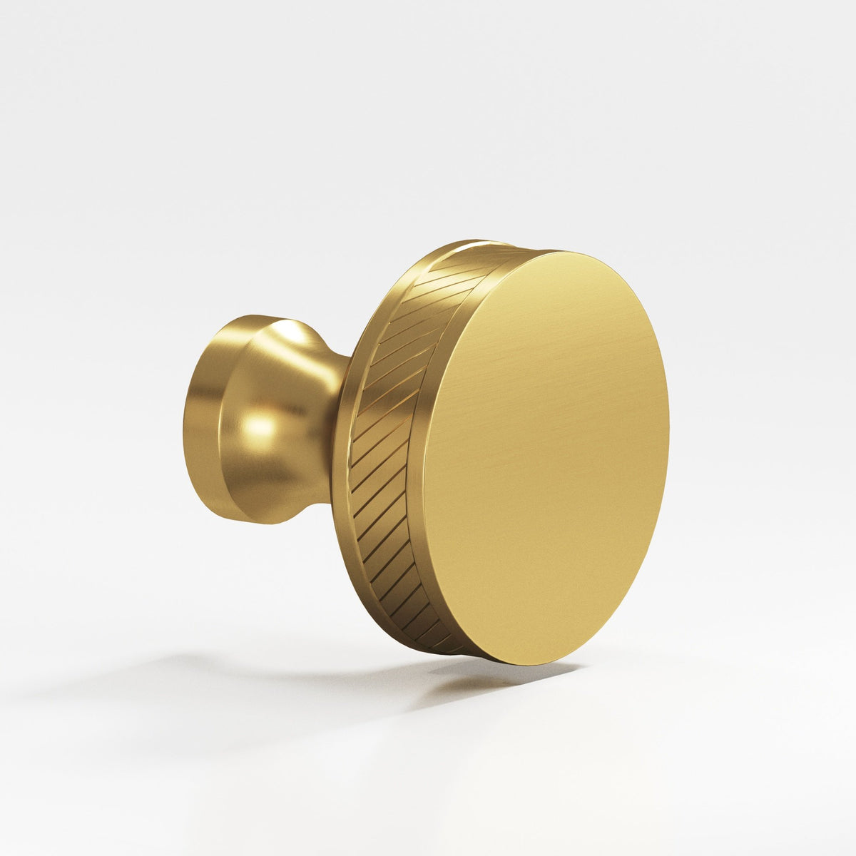 Colonial Bronze 577 Single-Knurled Sandwich Knob, 1 in Diameter - Satin Brass