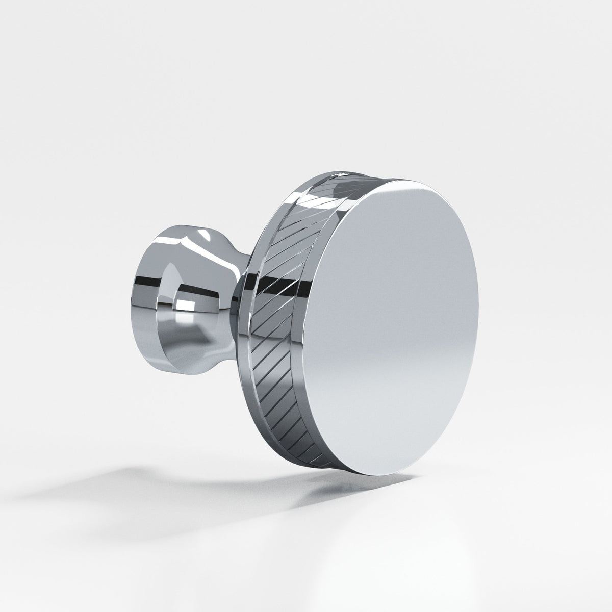 Colonial Bronze 577 Single-Knurled Sandwich Knob, 1 in Diameter - Polished Chrome