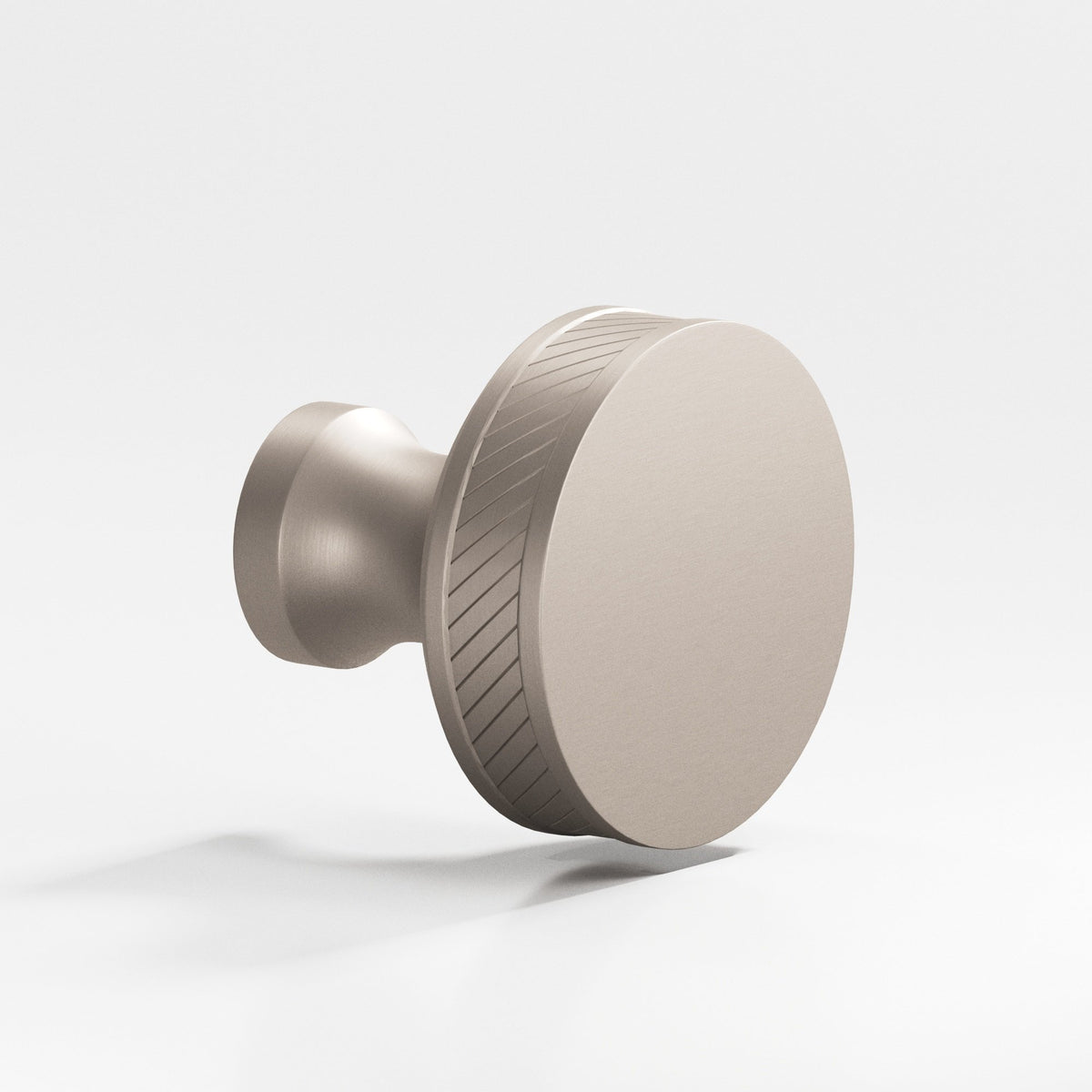 Colonial Bronze 579 Single-Knurled Sandwich Knob, 1-1/2 in Diameter - Matte Satin Nickel