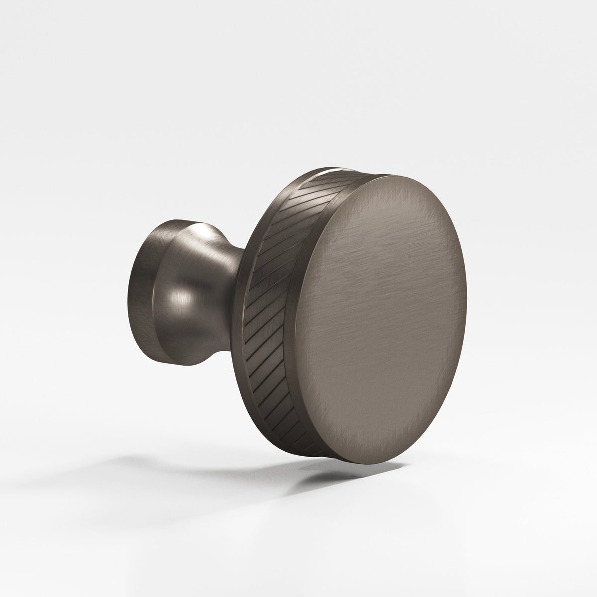 Colonial Bronze 577 Single-Knurled Sandwich Knob, 1 in Diameter - Pewter