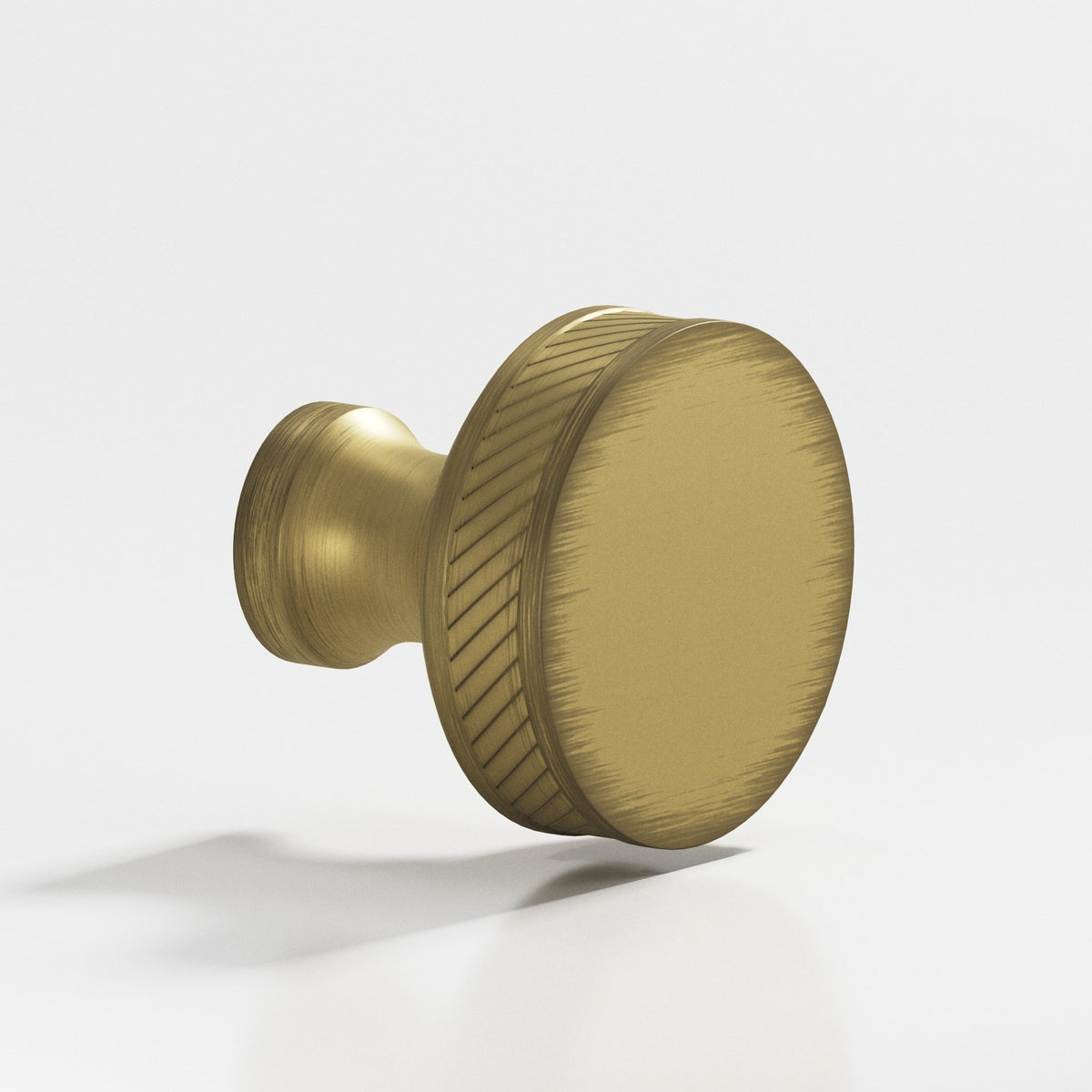 Colonial Bronze 577 Single-Knurled Sandwich Knob, 1 in Diameter - Matte Antique Satin Brass
