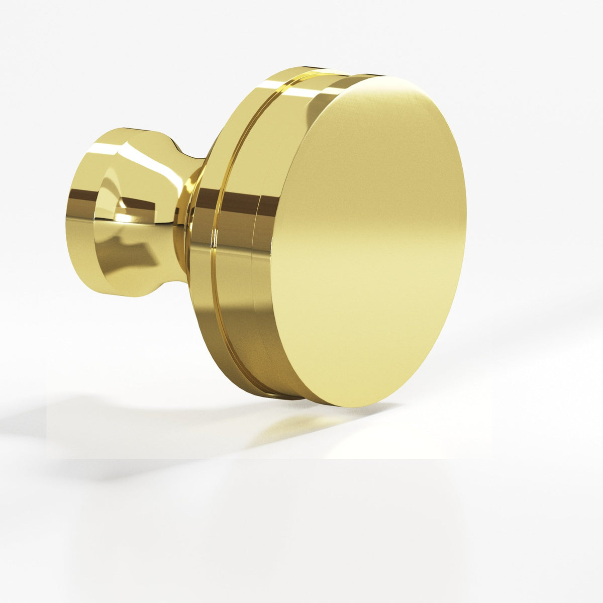Colonial Bronze 582 Smooth Sandwich Knob, 1-1/2 in Diameter - Polished Brass