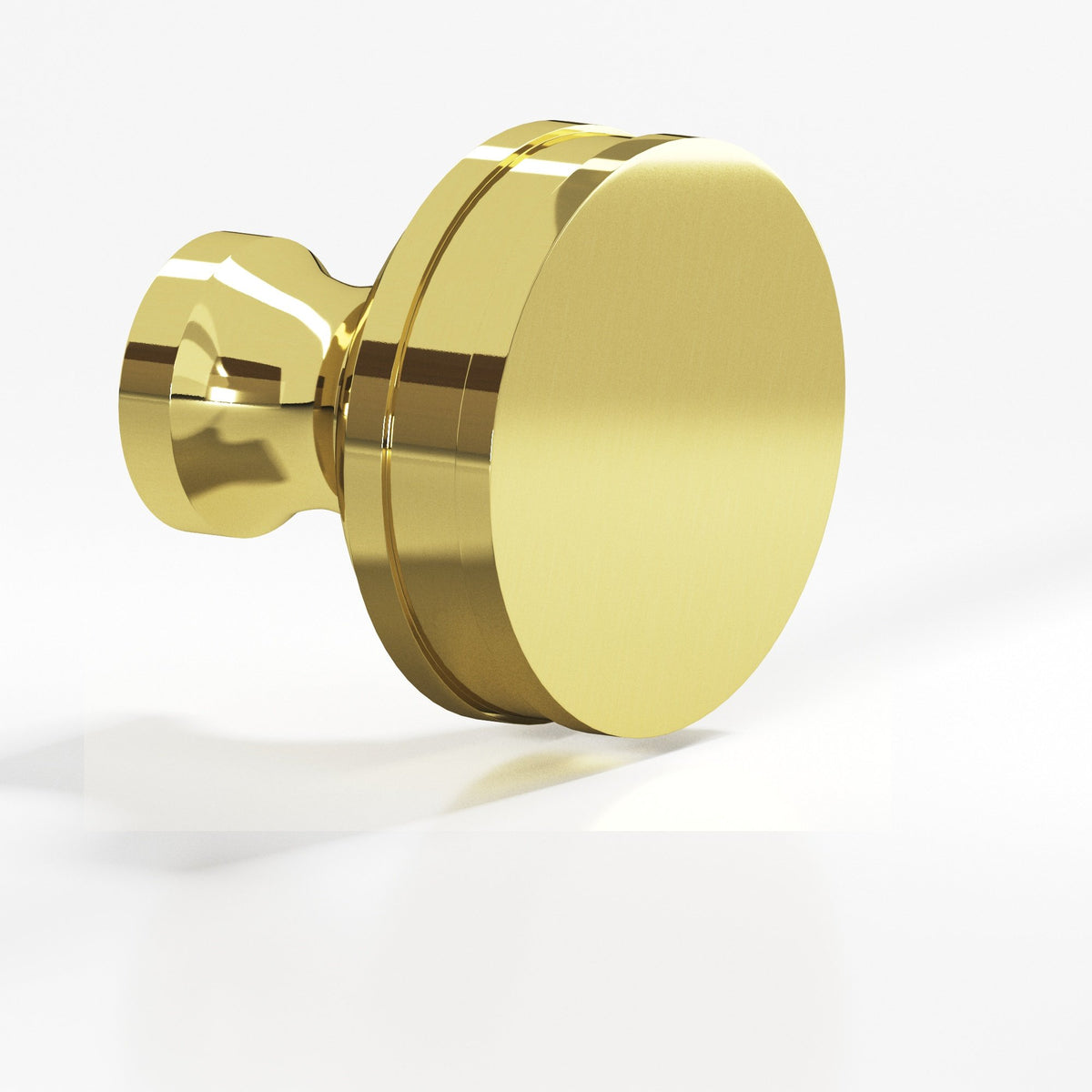 Colonial Bronze 580 Smooth Sandwich Knob, 1 in Diameter - Unlacquered Polished Brass