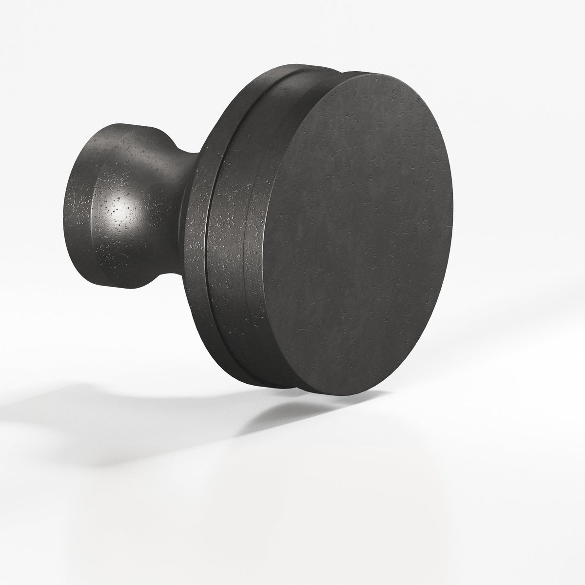 Colonial Bronze 580 Smooth Sandwich Knob, 1 in Diameter - Distressed Satin Black