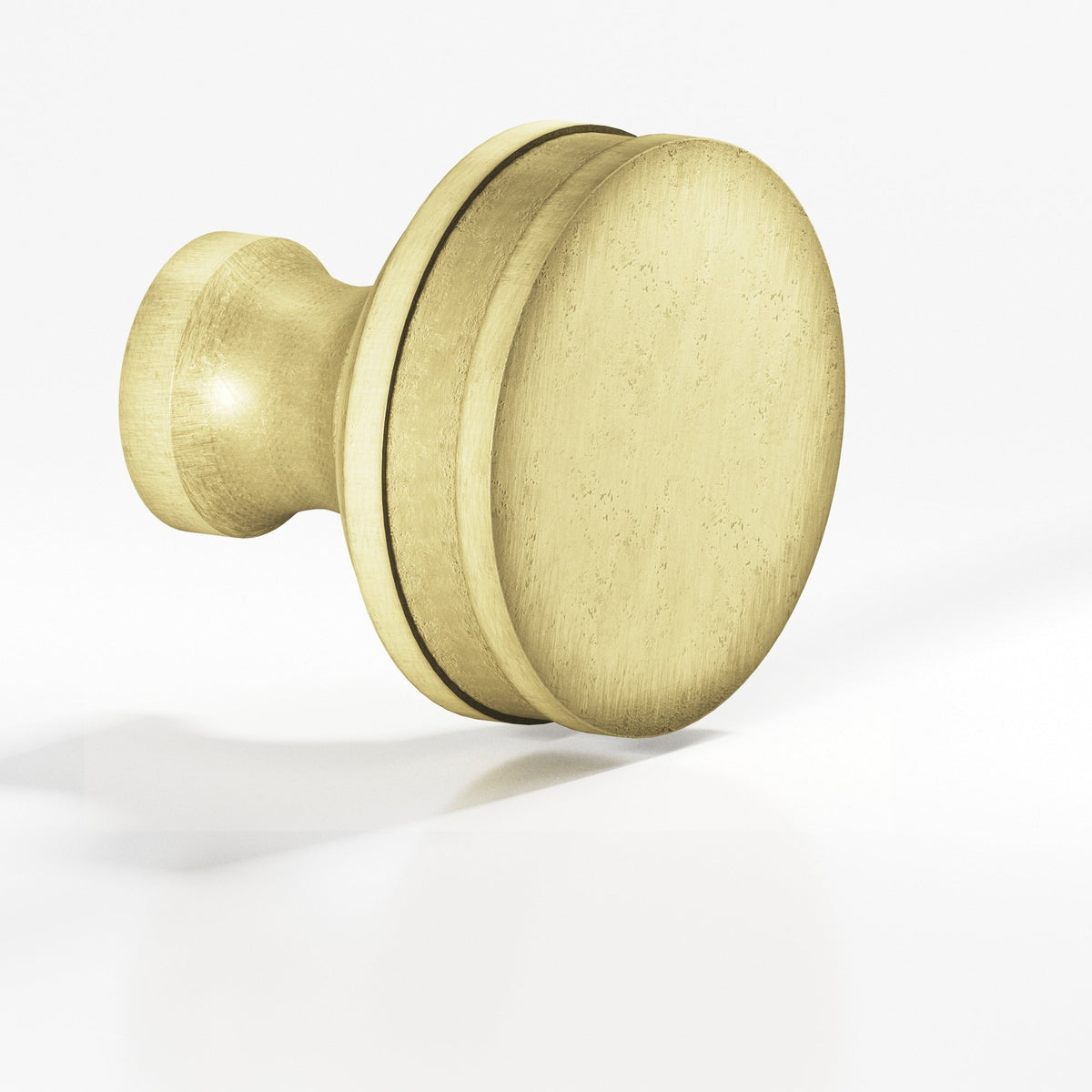Colonial Bronze 580 Smooth Sandwich Knob, 1 in Diameter - Distressed Antique Brass