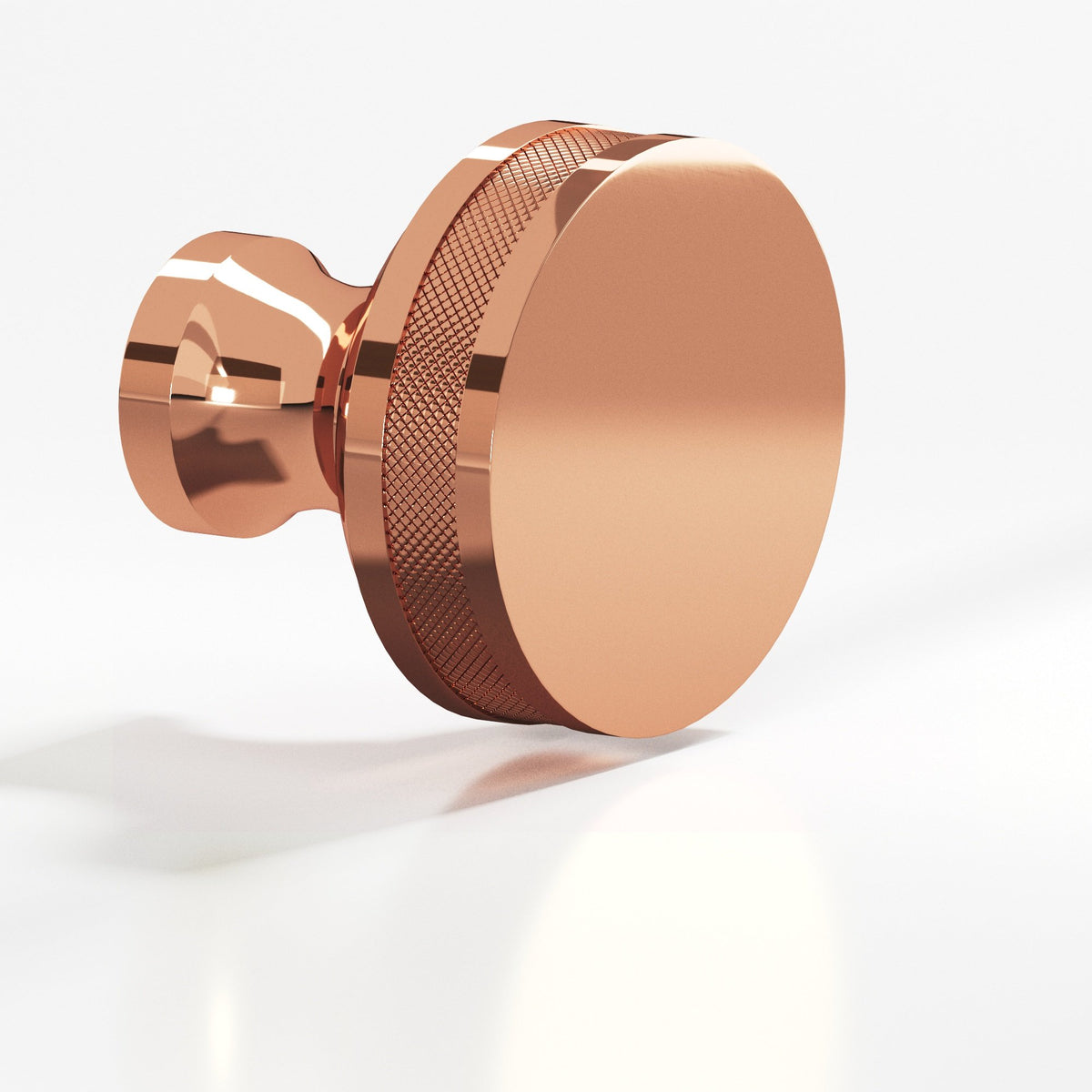 Colonial Bronze 588 Diamond-Knurled Sandwich Knob, 1-1/2 in Diameter - Polished Copper