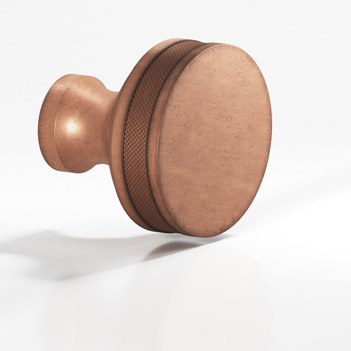 Colonial Bronze 588BB Diamond-Knurled Sandwich Back-to-Back Shower Door Knob Kit, 1-1/2 in Diameter - Distressed Antique Copper