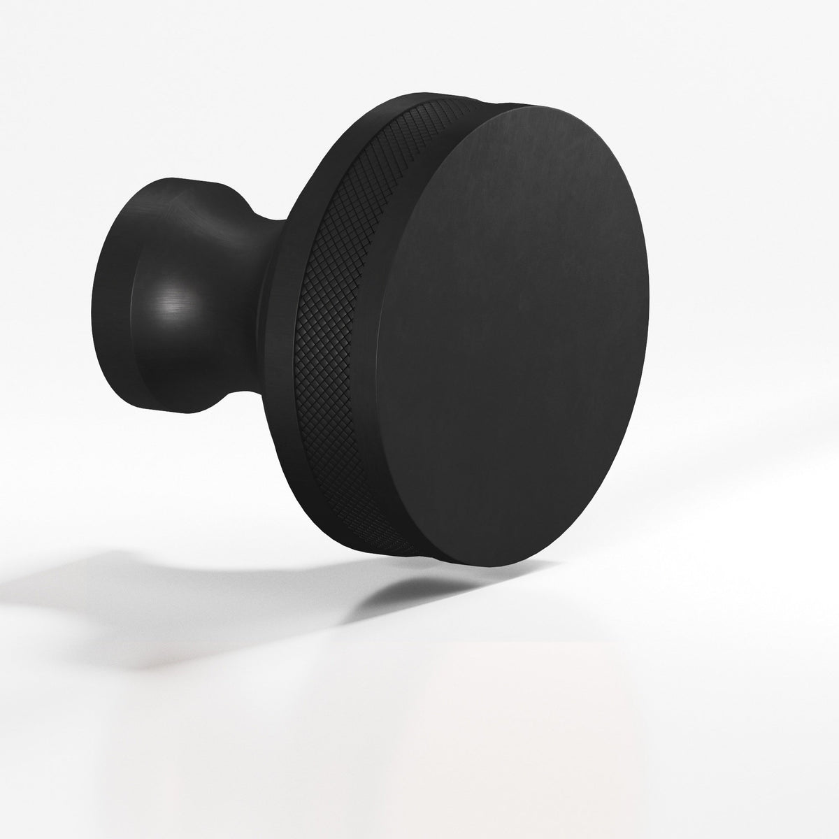 Colonial Bronze 586 Diamond-Knurled Sandwich Knob, 1 in Diameter - Matte Satin Black