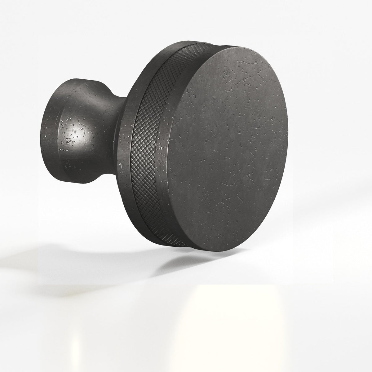 Colonial Bronze 586 Diamond-Knurled Sandwich Knob, 1 in Diameter - Distressed Satin Black