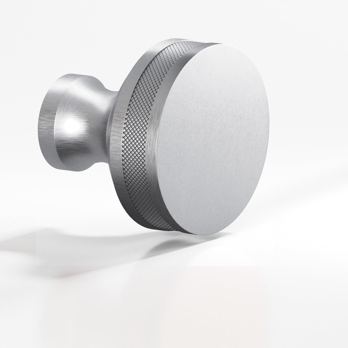 Colonial Bronze 588 Diamond-Knurled Sandwich Knob, 1-1/2 in Diameter - Matte Satin Chrome