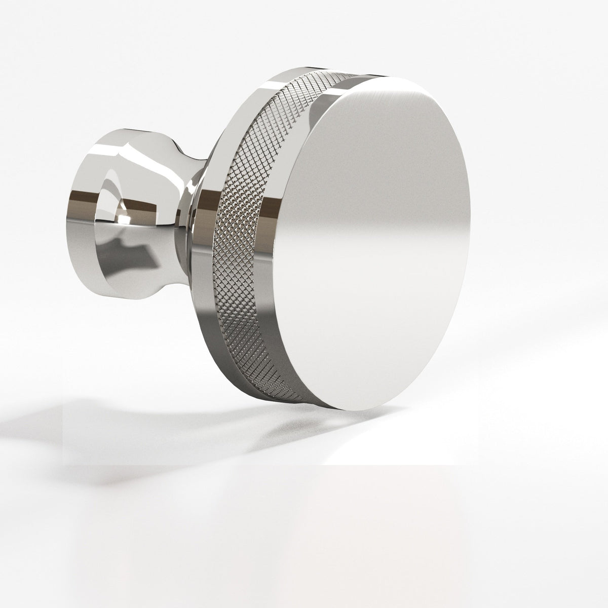 Colonial Bronze 586 Diamond-Knurled Sandwich Knob, 1 in Diameter - Polished Nickel