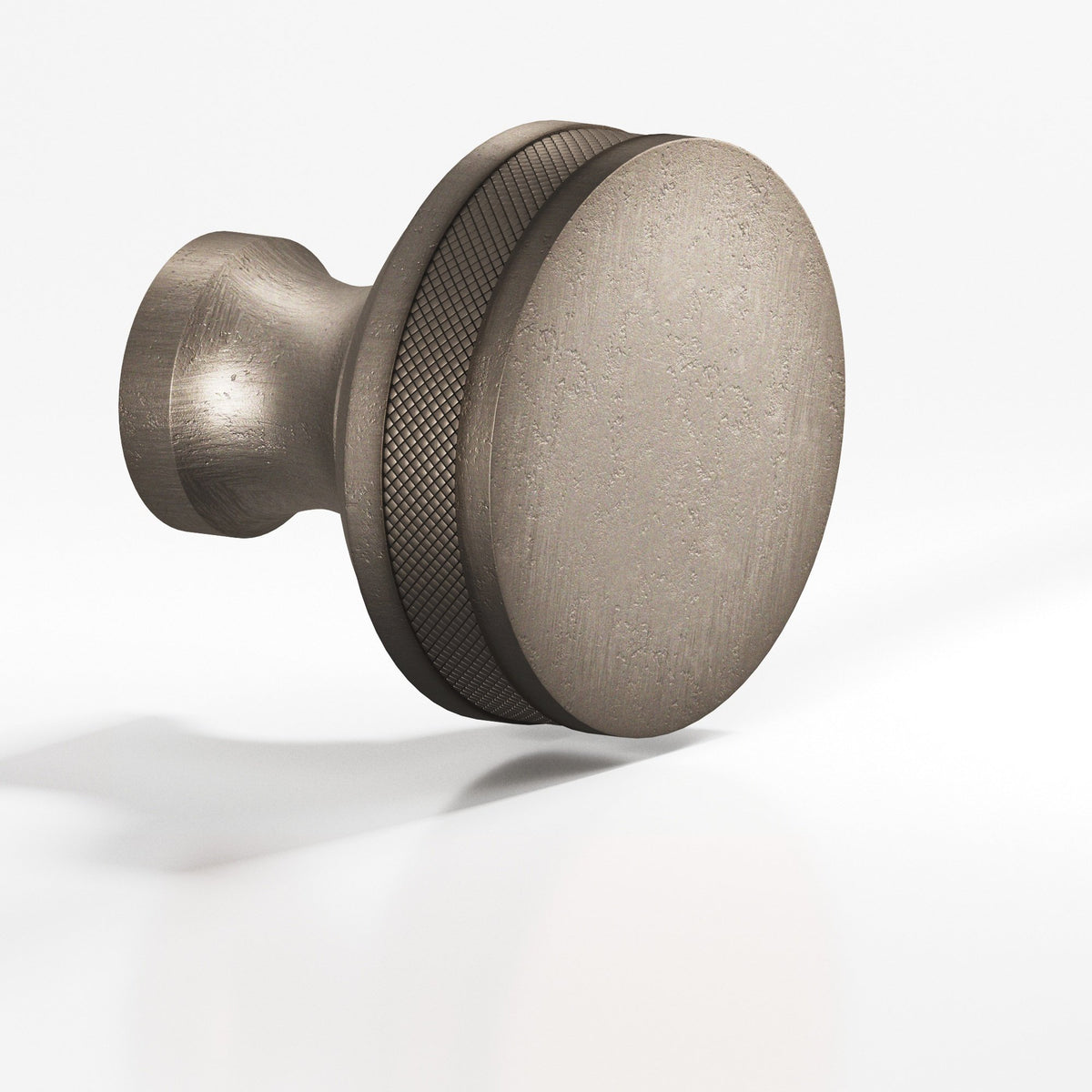 Colonial Bronze 586 Diamond-Knurled Sandwich Knob, 1 in Diameter - Distressed Pewter