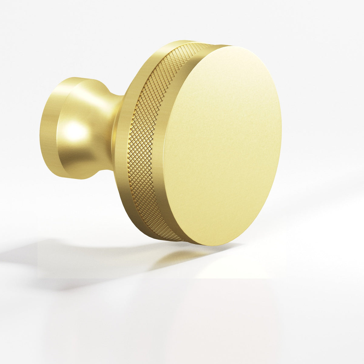 Colonial Bronze 586 Diamond-Knurled Sandwich Knob, 1 in Diameter - Matte Satin Brass