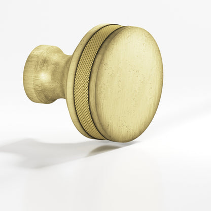 Colonial Bronze 587BB Diamond-Knurled Sandwich Back-to-Back Shower Door Knob Kit, 1-1/4 in Diameter - Distressed Antique Brass