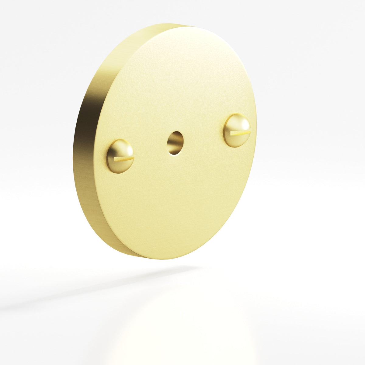 Colonial Bronze 592 Round Backplate with Exposed Screws, 1-3/4 in Diameter, for 8-32 Screw - Matte Satin Brass