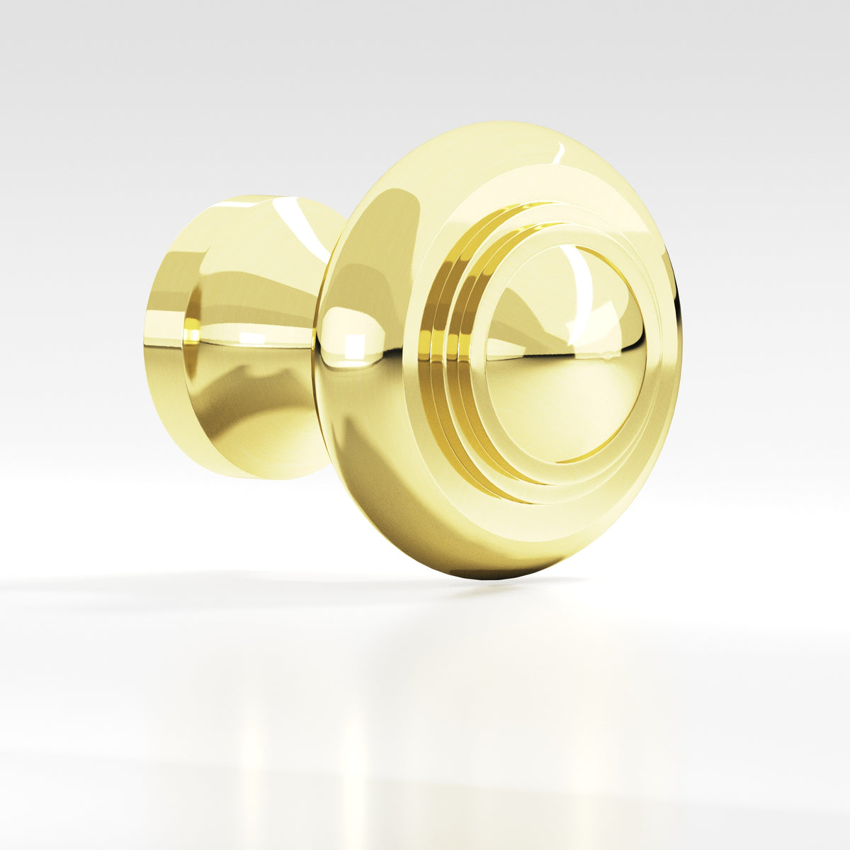 Colonial Bronze 675 Tiered Button Knob, 1-3/8 in Diameter - Unlacquered Polished Brass