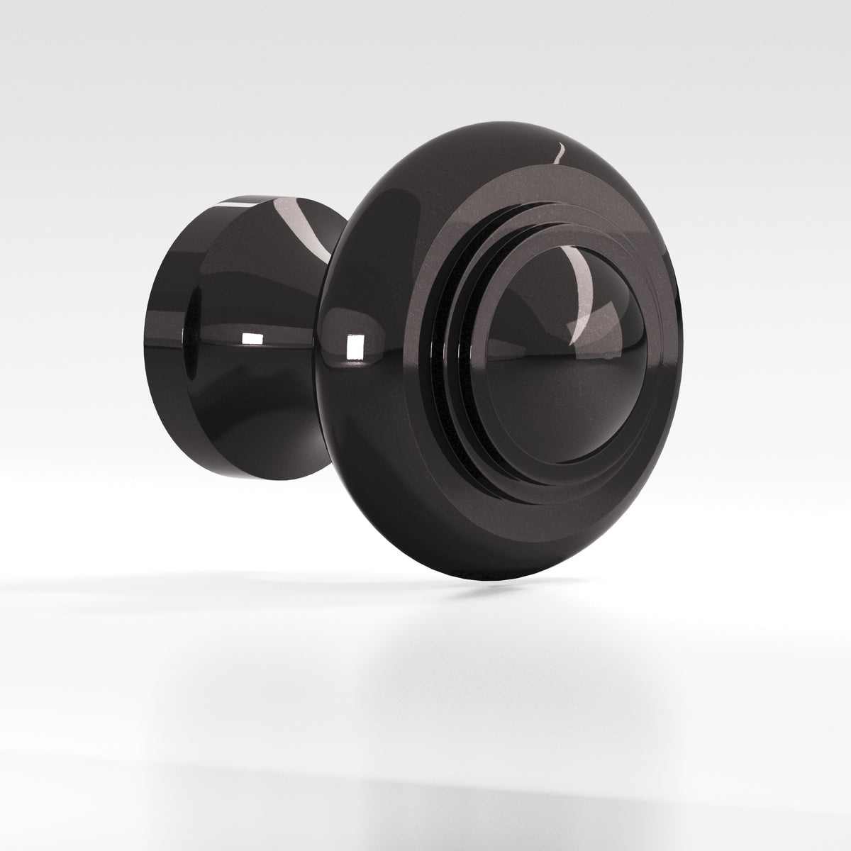 Colonial Bronze 674 Tiered Button Knob, 1-3/16 in Diameter - Satin Black