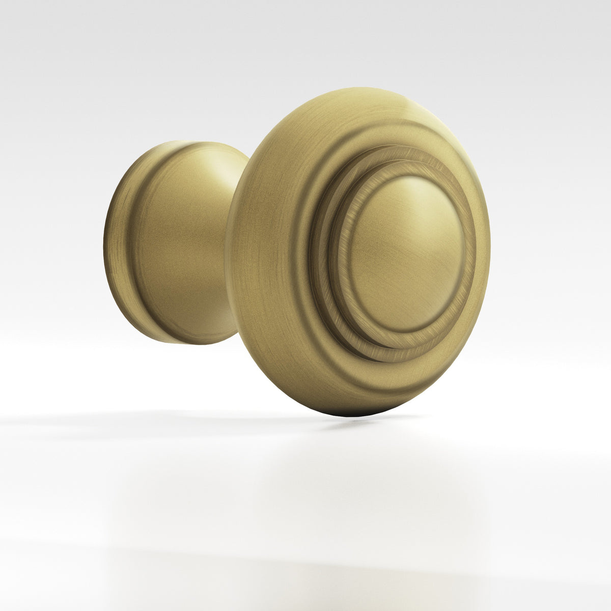 Colonial Bronze 676 Tiered Button Knob, 1-1/2 in Diameter - Matte Antique Satin Brass